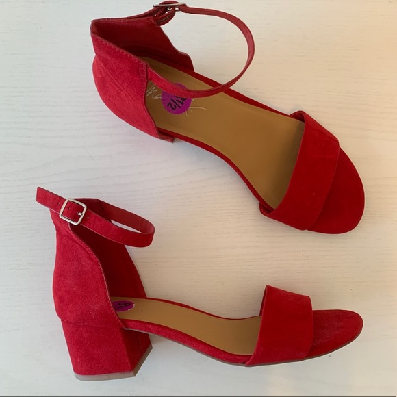 Mari A. Shoes - Mari A. | Red Open Toe Block Heel Sandal